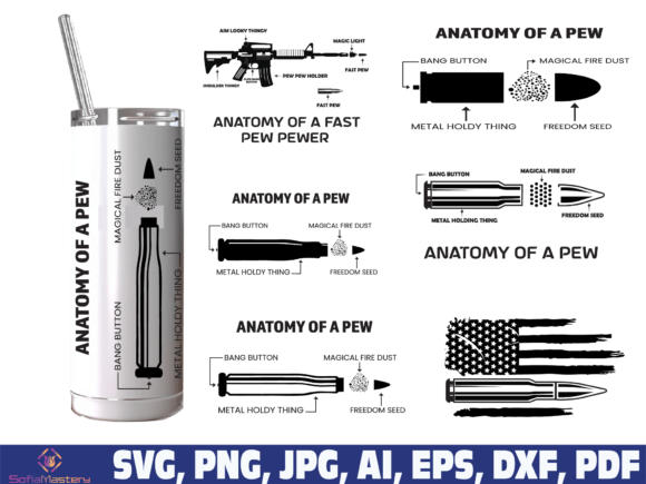 Bullet Anatomy Tumbler Svg Png for 20oz