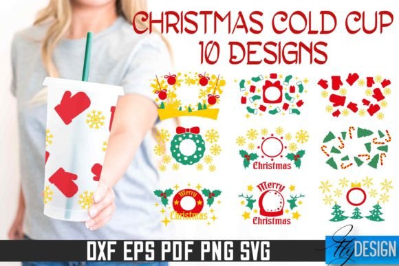Christmas Cold Cup SVG Design V.1