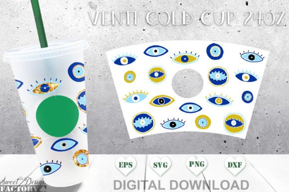 Evil Eyes Wrap Cup Svg