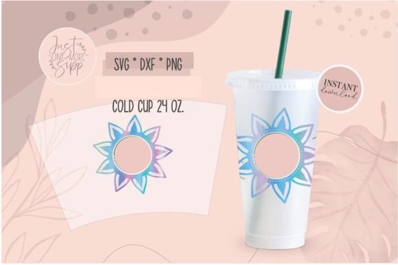 Floral Dots Cold Cup Svg