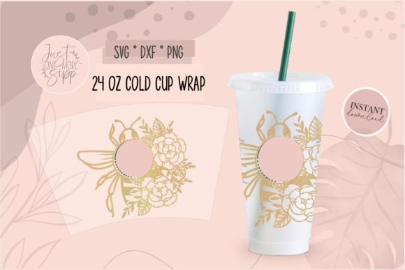 Honey Bee Cold Cup SVG