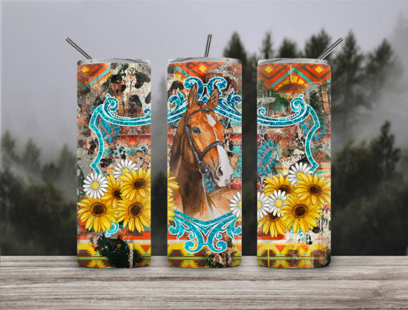 Horse 20Oz Skinny Tumbler PNG