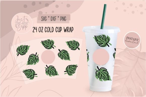 Monstera Cold Cup Svg