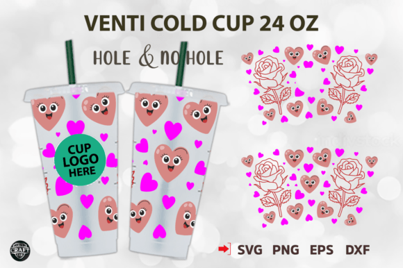 Rose Valentine Venti Cold Cup SVG