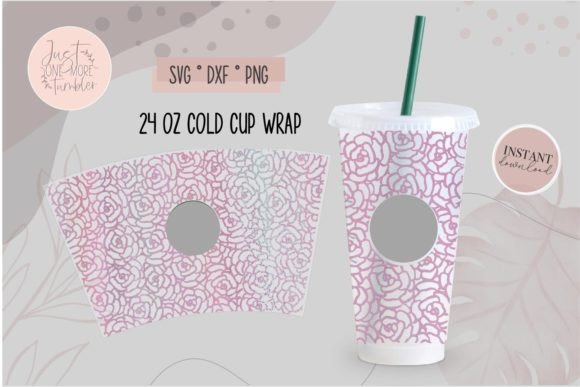 Rose Wrap Cold Cup Svg