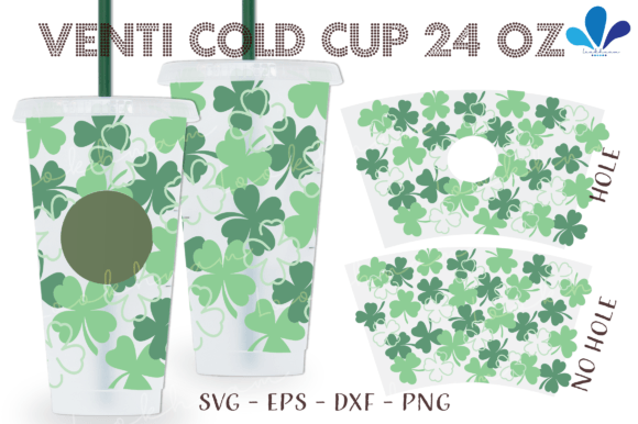 Three Leaves Clover Layer Venti Cup SVG