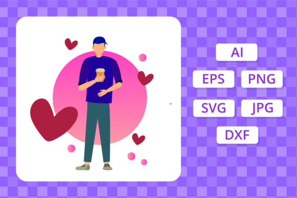 Valentine Boy and Cup of Coffee