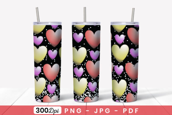 Valentine s Day Skinny Tumbler Wrap PNG